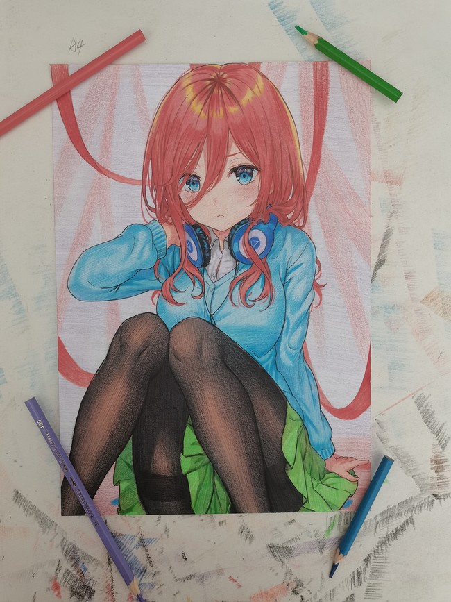 五等分的新娘 中野三玖彩铅手绘希望大家 半次元 Acg爱好者社区