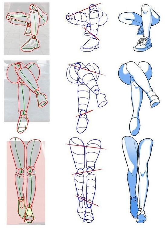 一组腿部练习的绘画参考人物膝盖的画法技巧分享